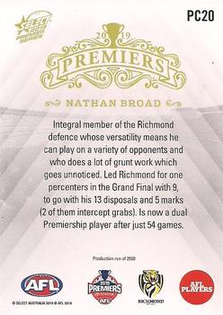 2019 Select 2019 Premiers - Richmond #PC20 Nathan Broad Back